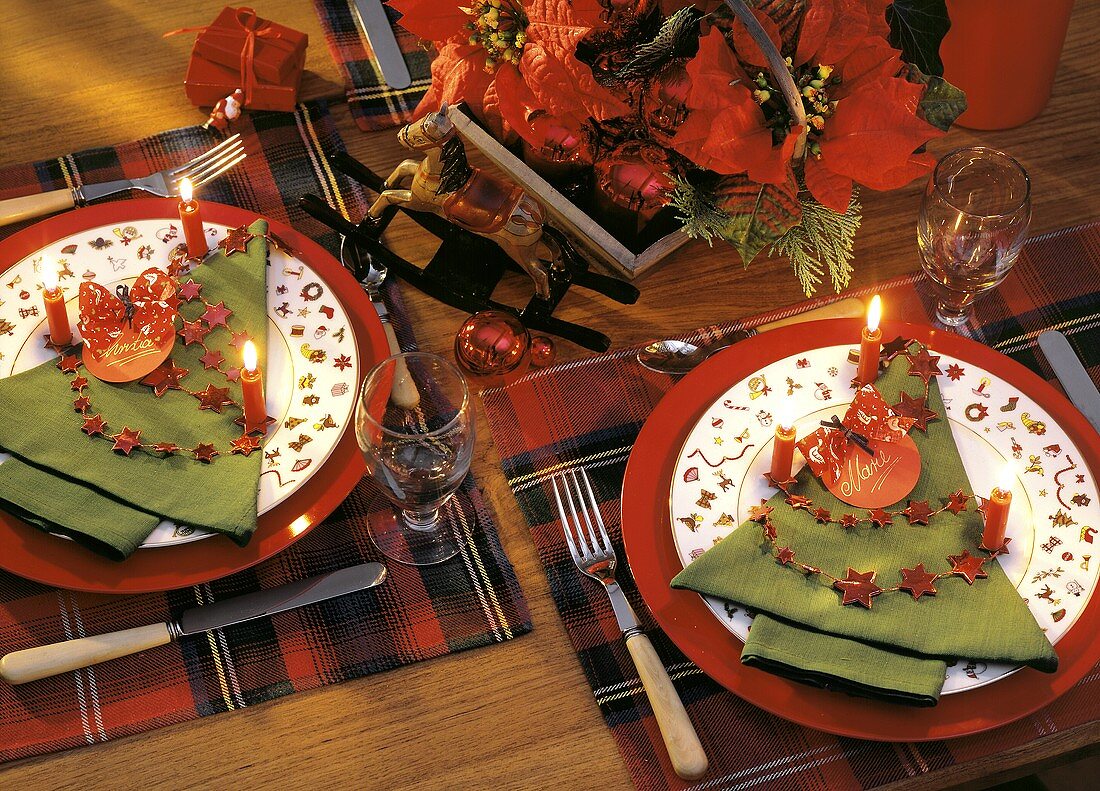 Christmas Table Setting with Candles