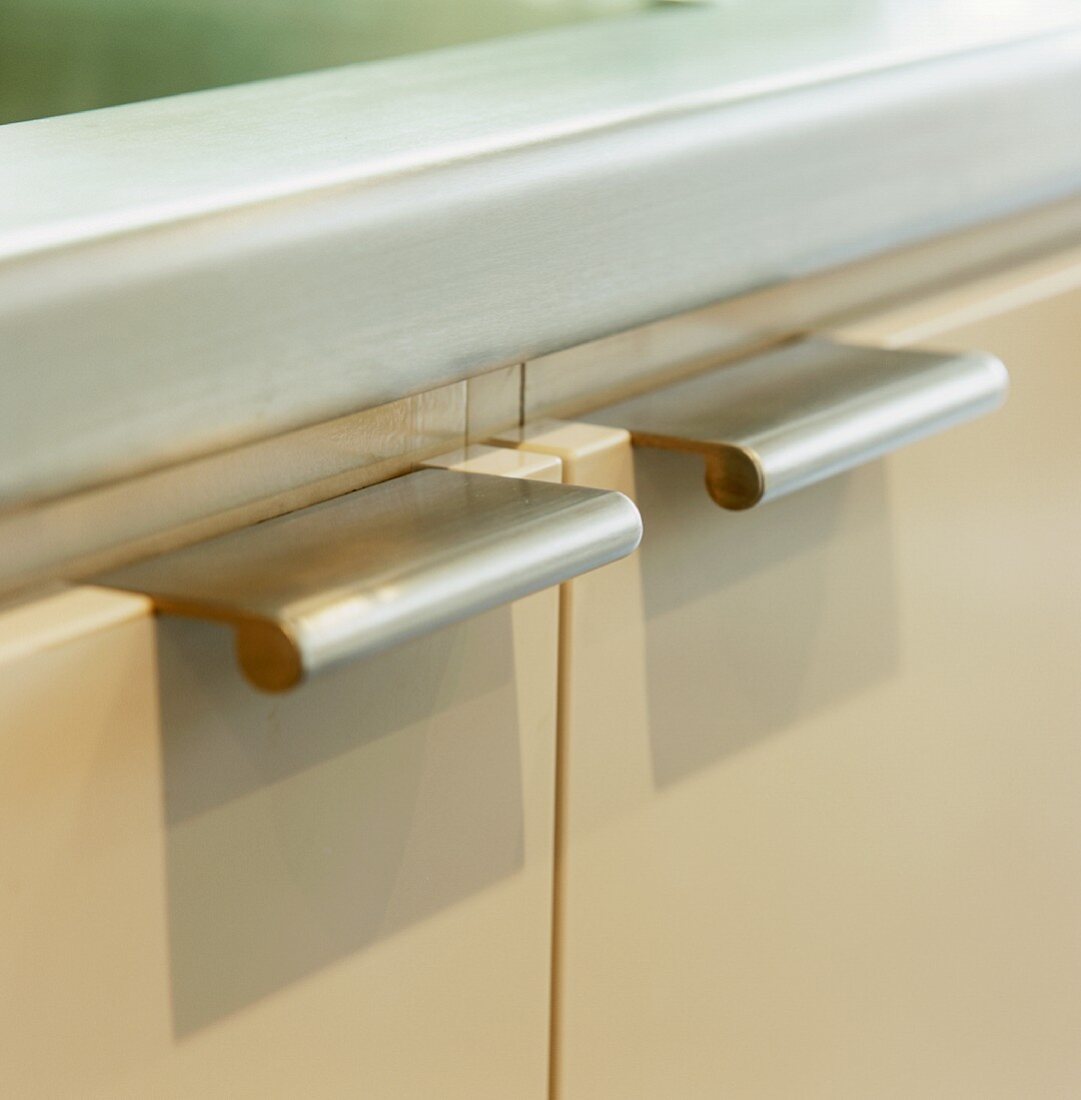 Stainless steel cupboard door handles