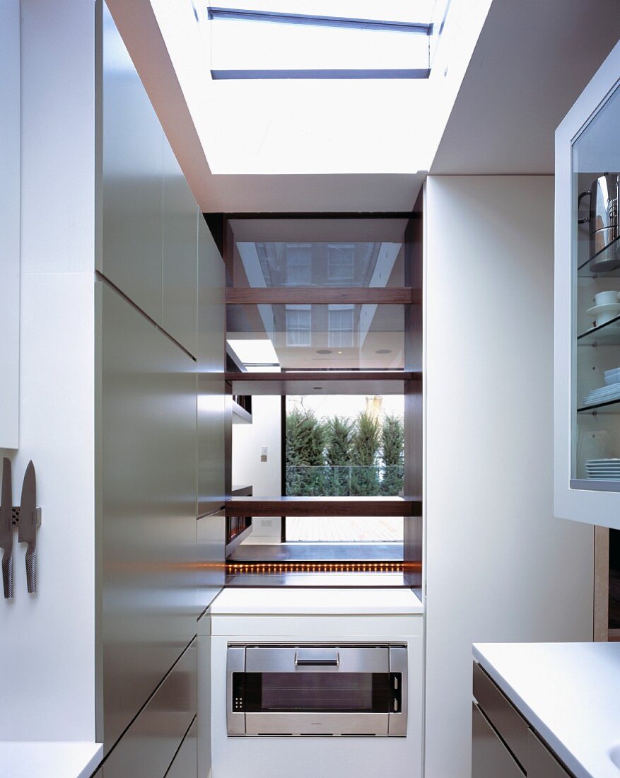 Designer kitchen with open serving hatch