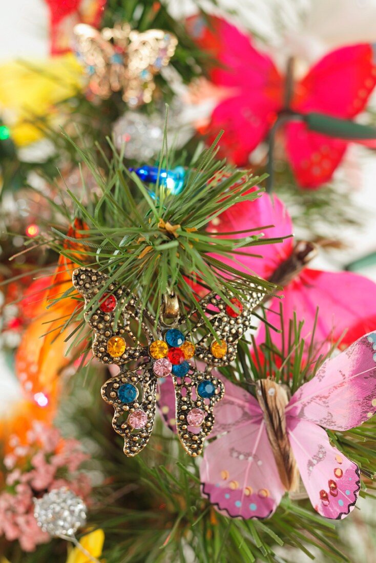 Butterflies as Christmas tree decorations
