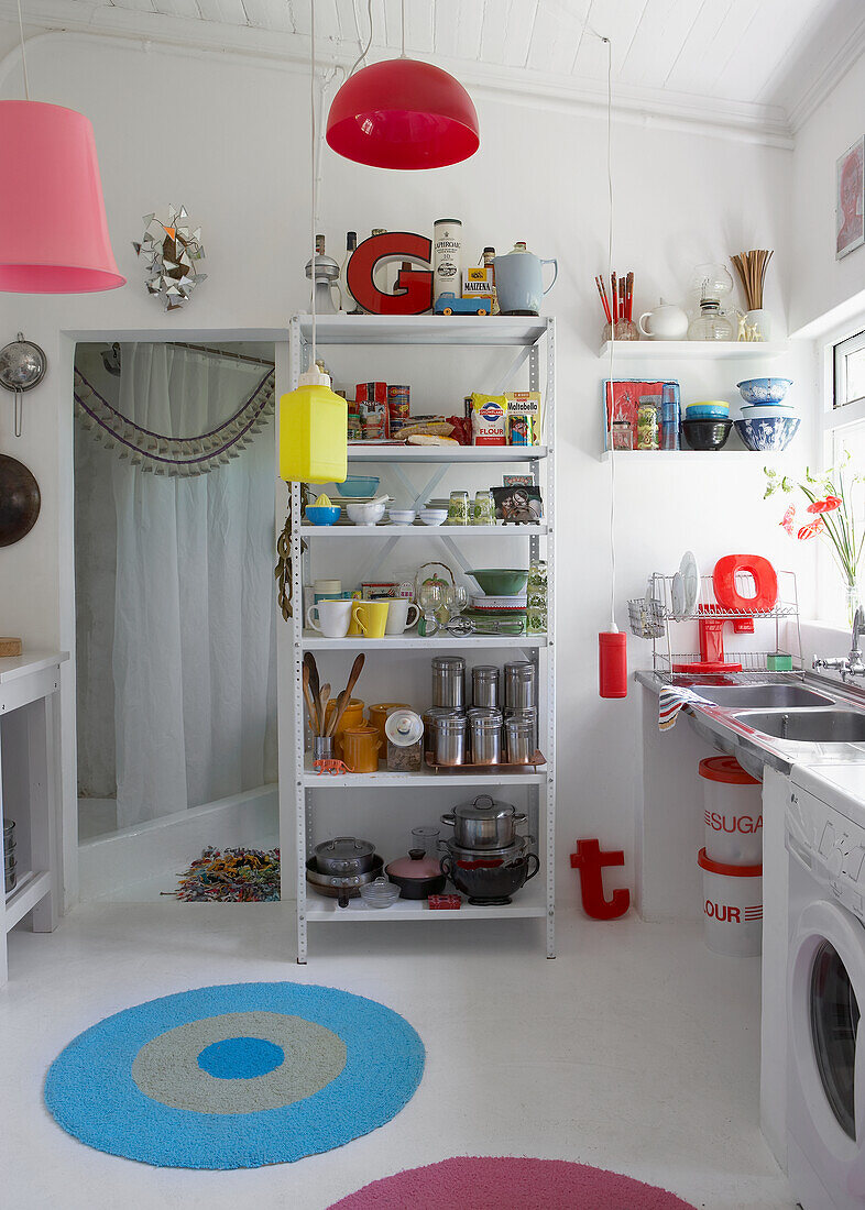 Bright kitchen interior and colourful decorations