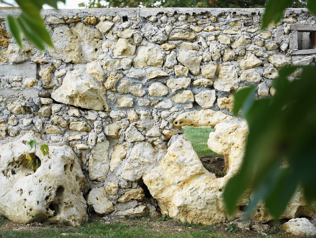 Stone garden wall