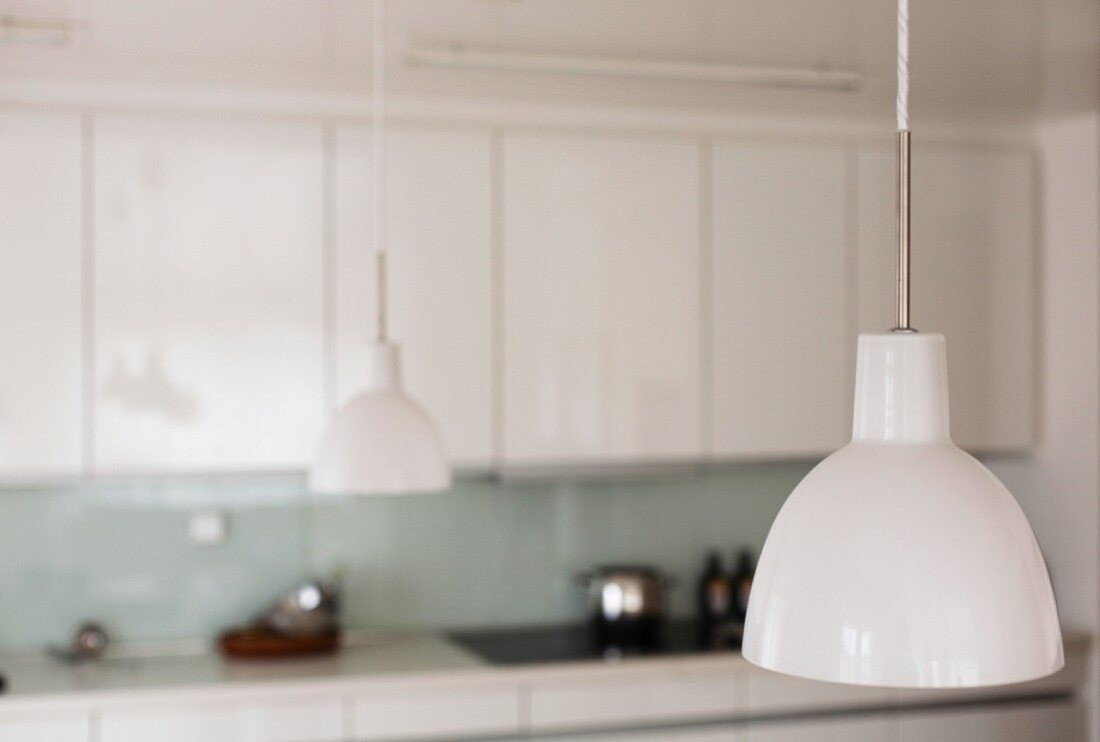 Retro pendant lamps with white shades