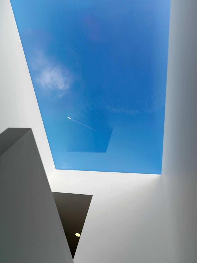 Blue sky through skylight