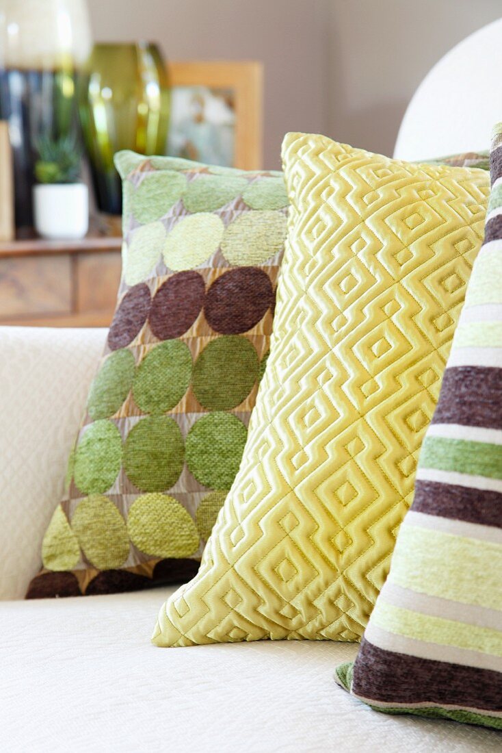 Scatter cushions on sofa (detail)