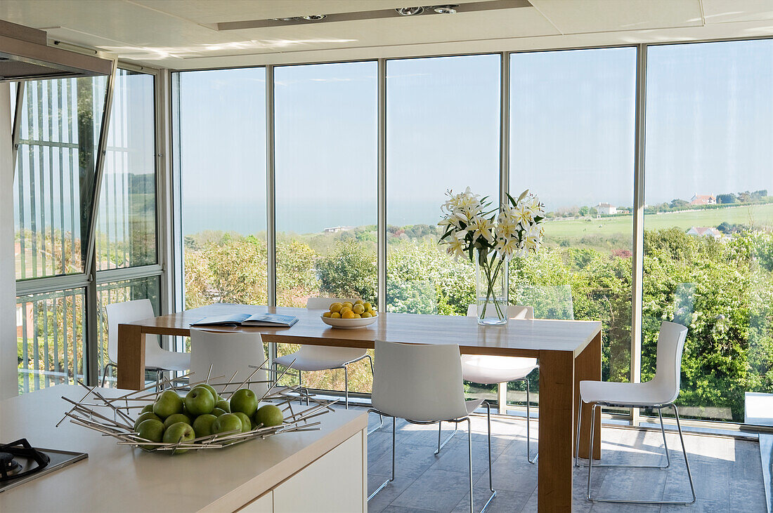 Dining area with panoramic windows