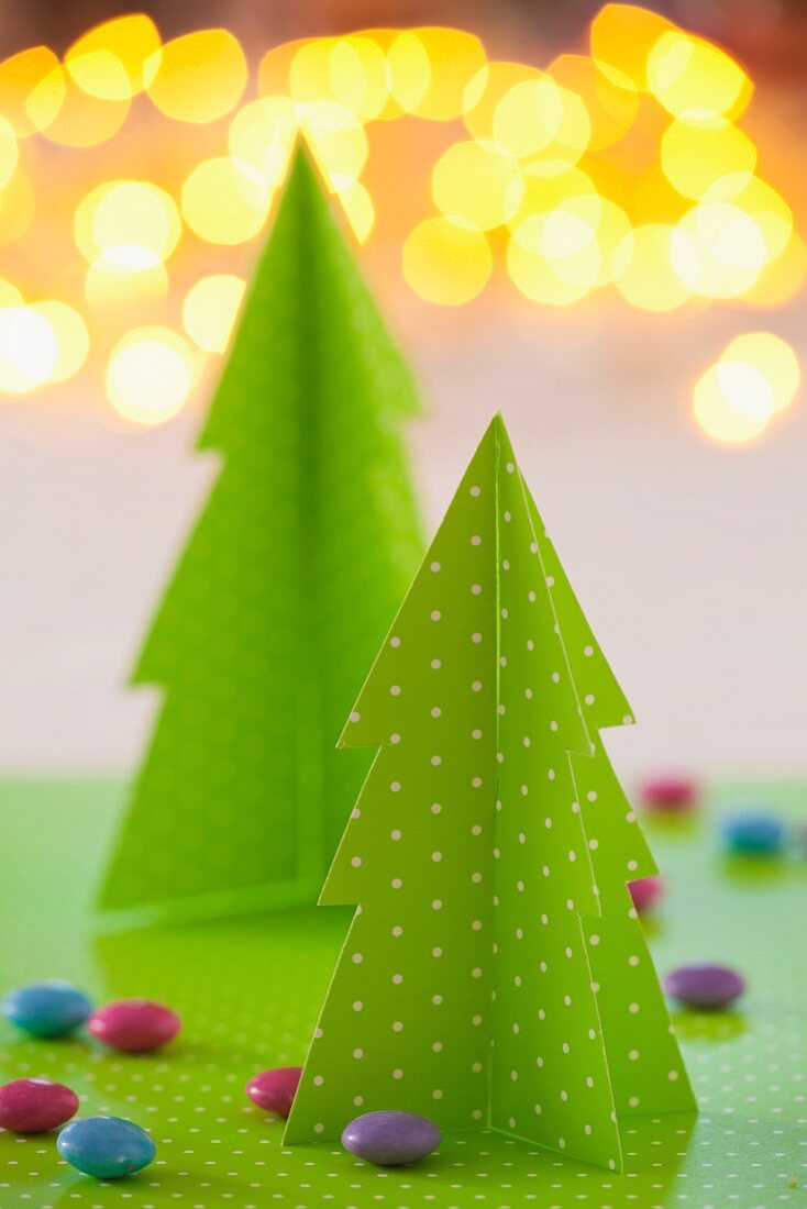 Paper fir tree Christmas decorations