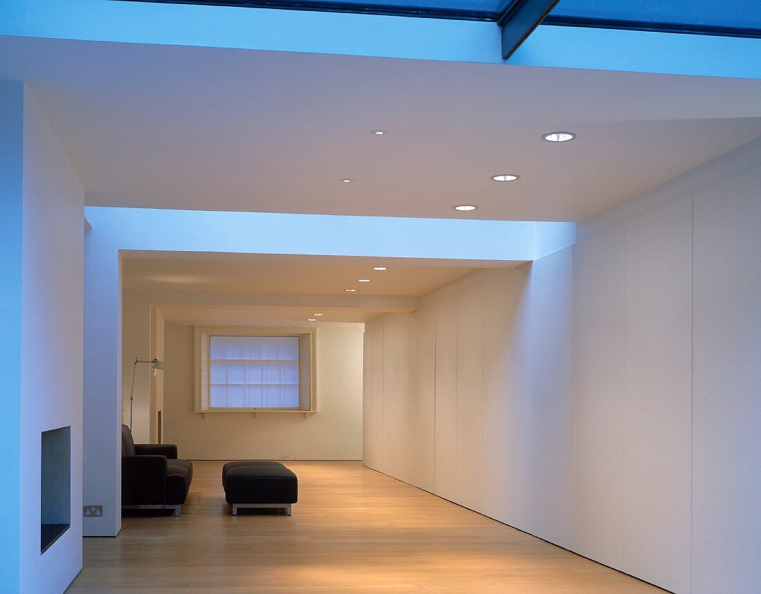 Living room with minimalist furnishings
