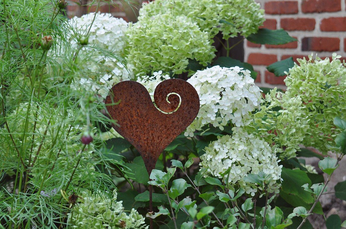 Metal heart as garden decor