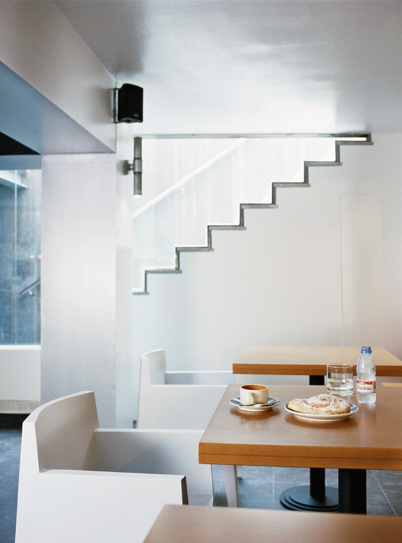 Breakfast table in a modern kitchen