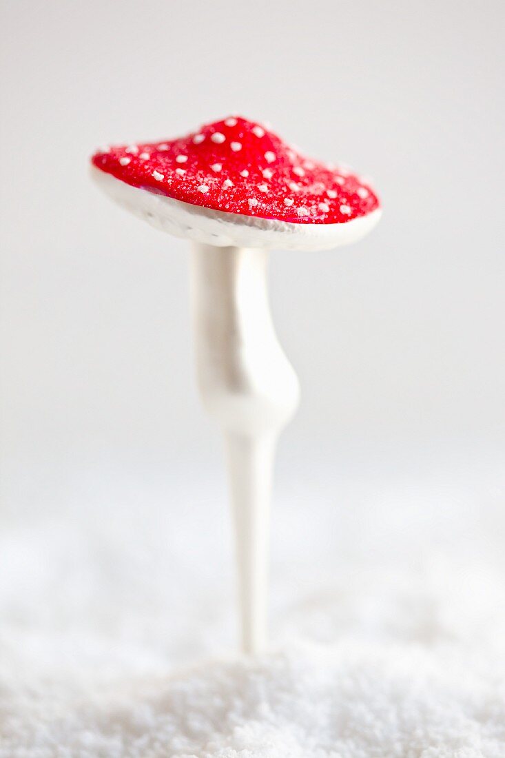 Glass fly agaric in snow