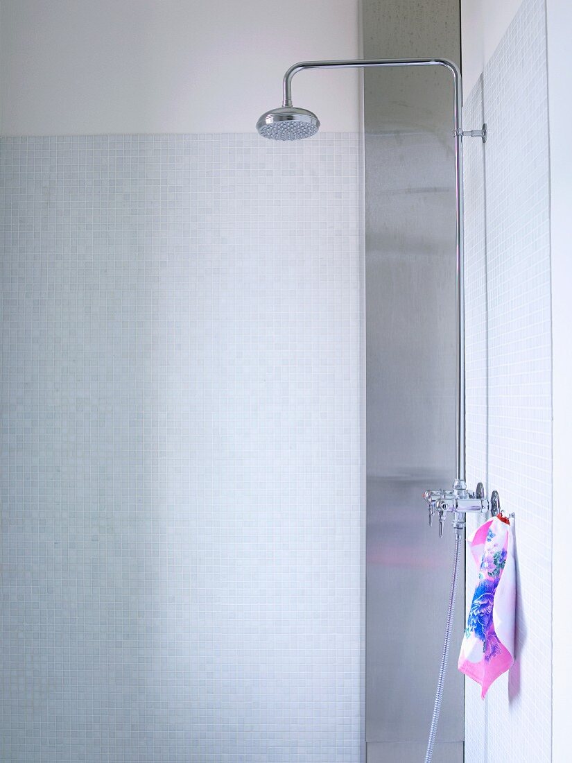 Shower area with showerhead