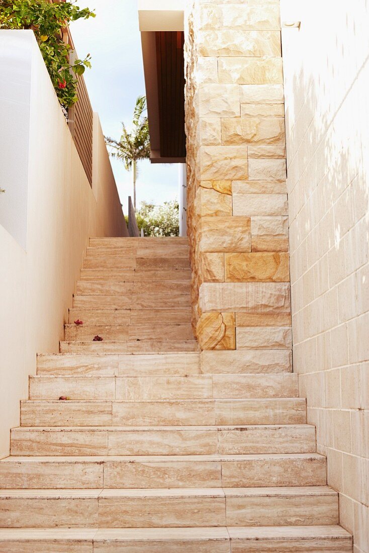 Stone steps behind house