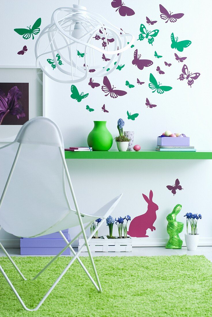 Room decorated for Easter