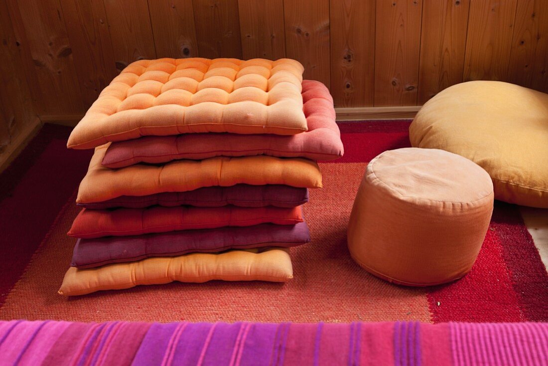 Colourful seat cushions