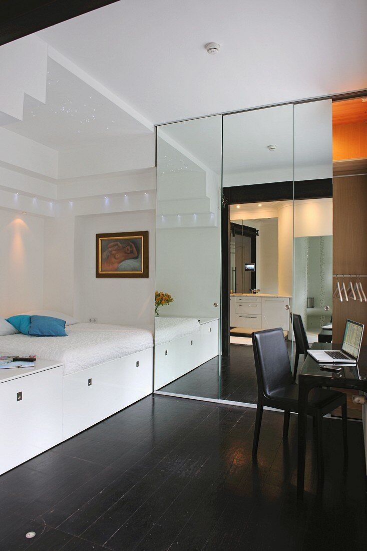 Modern bedroom with working area