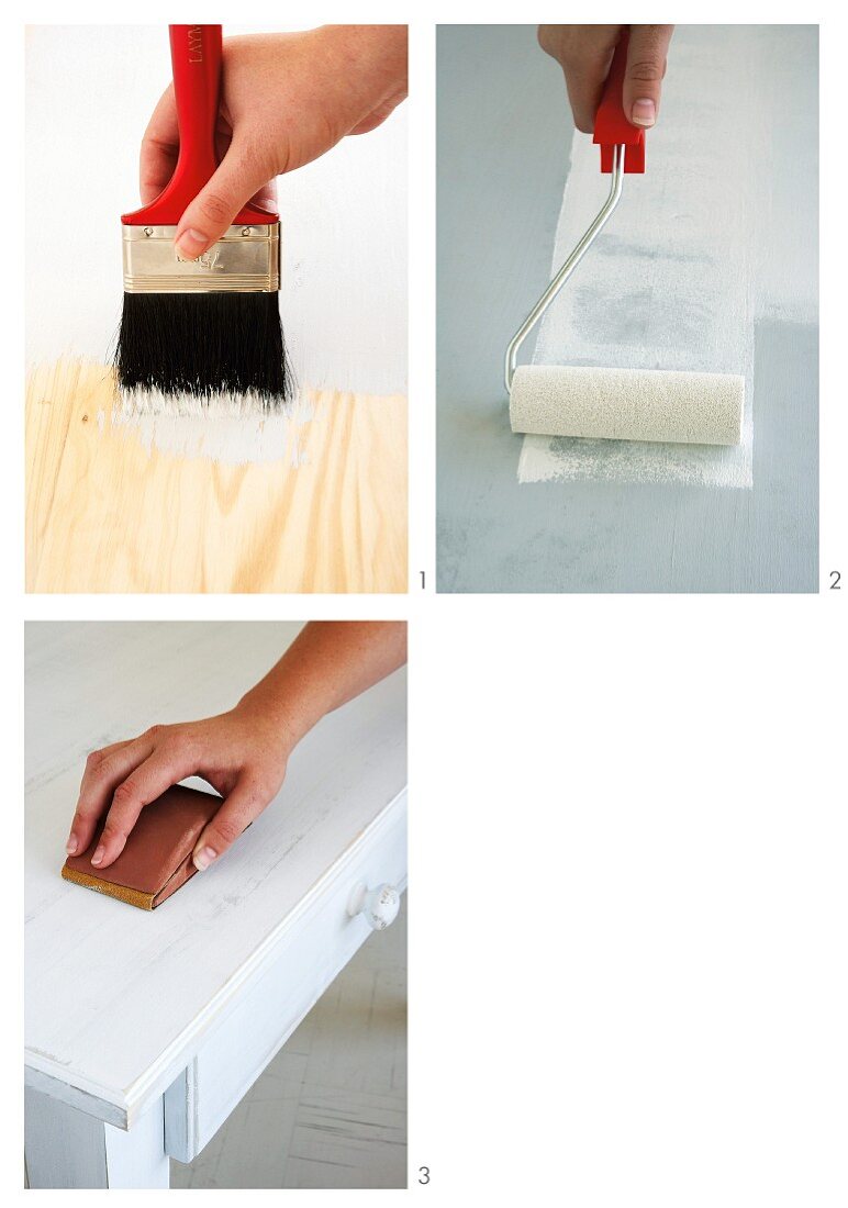 Painting a wooden table white