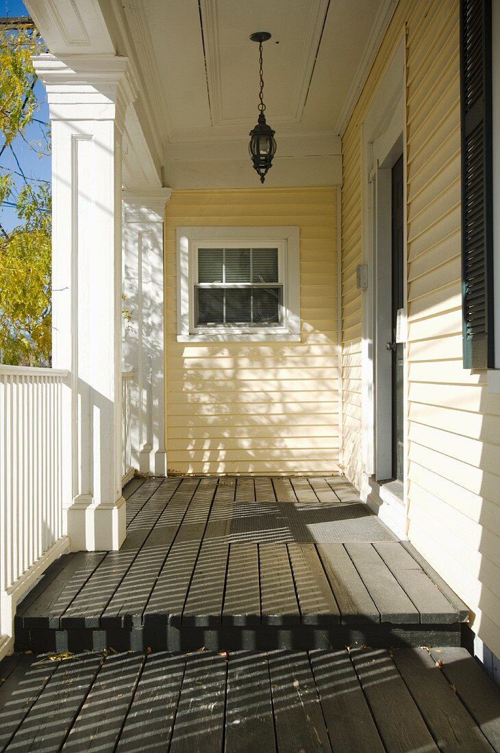 Sunlight on front porch