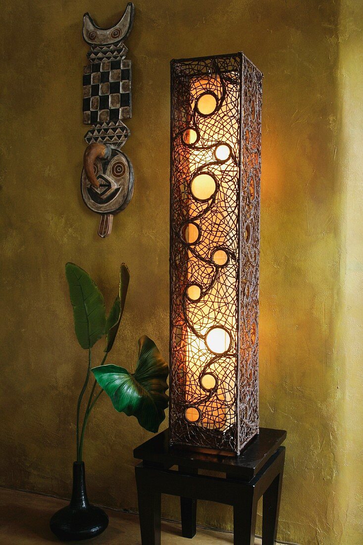 Tall decorative floor lamp