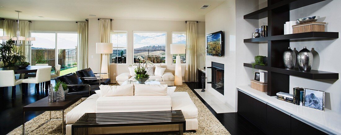 Modern living room panoramic