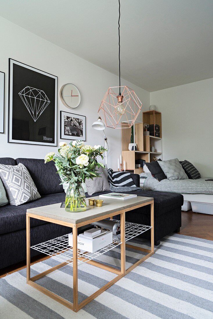 Modern studio apartment in Scandinavian style