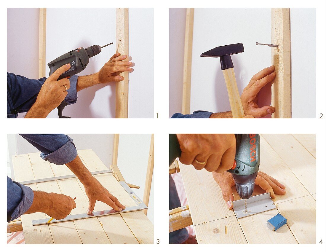 Instructions for cladding wall in tongue and groove boards