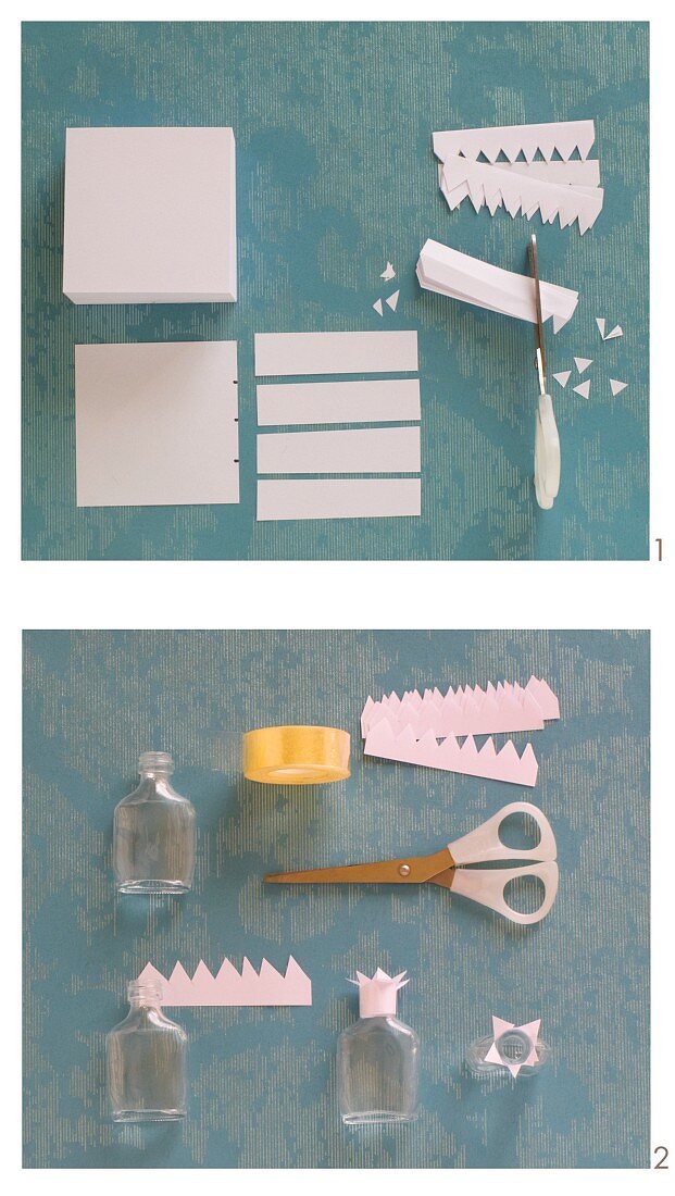 Instructions for making paper bottle collars