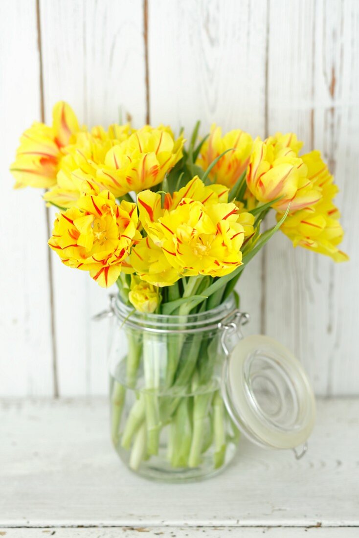 Gelbe Tulpen im Weck-Glas