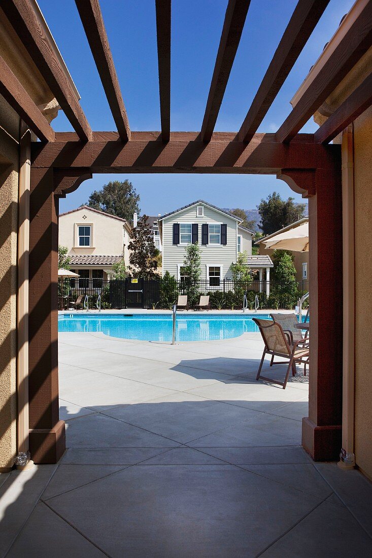 Entrance to swimming pool; Azusa; California; USA