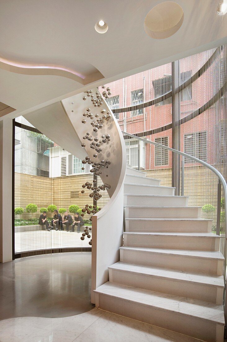 Spiral staircase in hotel