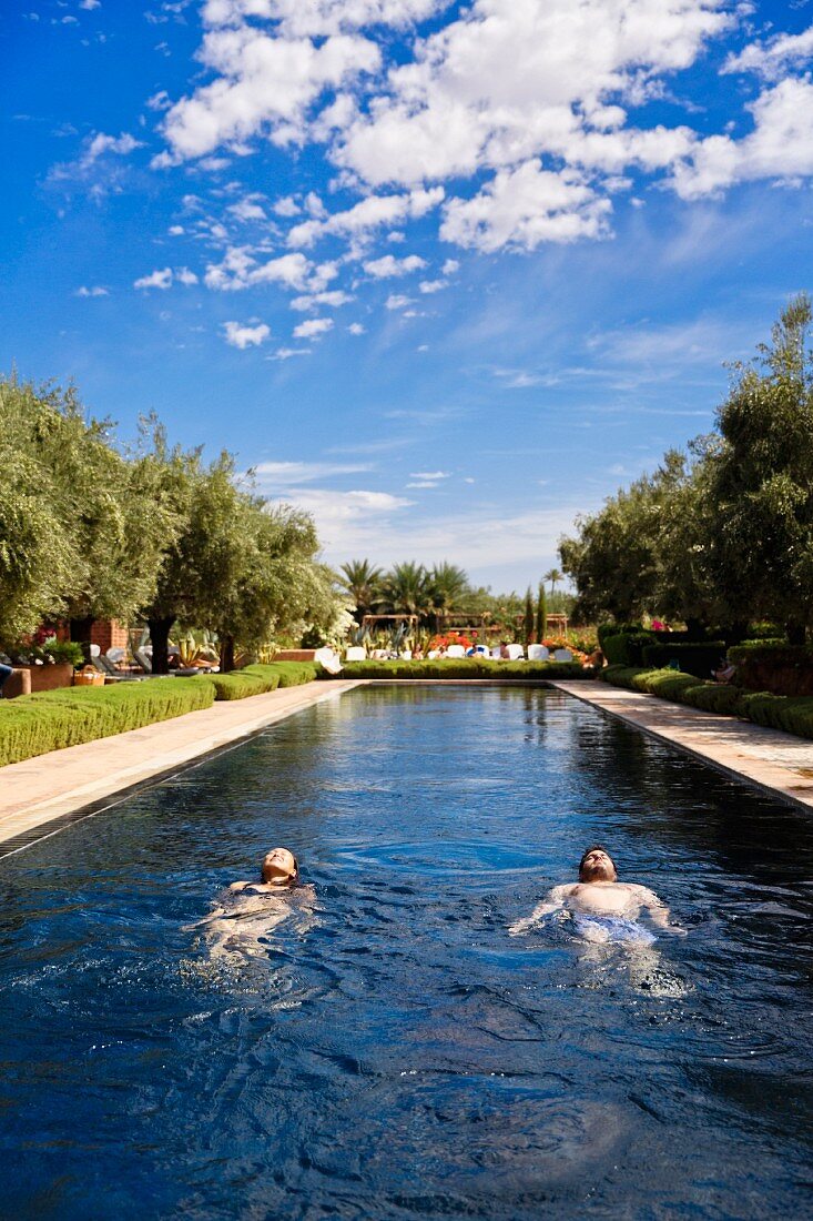 Beldi Country Club, hotel complex and the outskirts of Marrakesh, Morocco, public pool