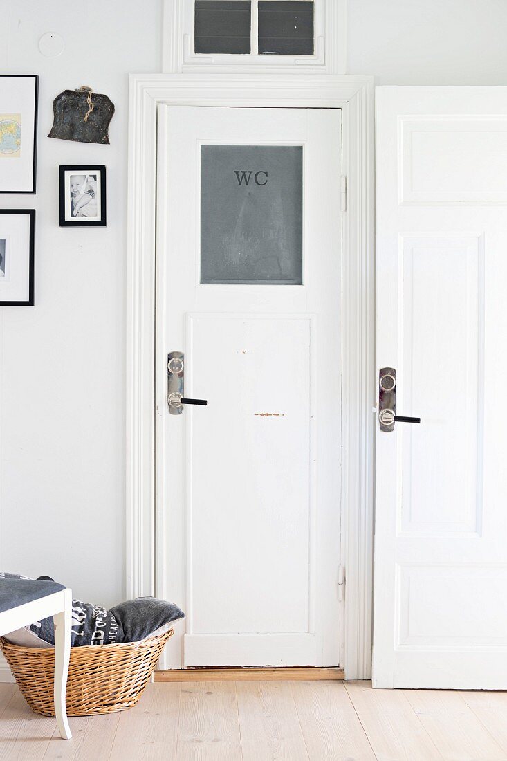 White interior doors with vintage fittings