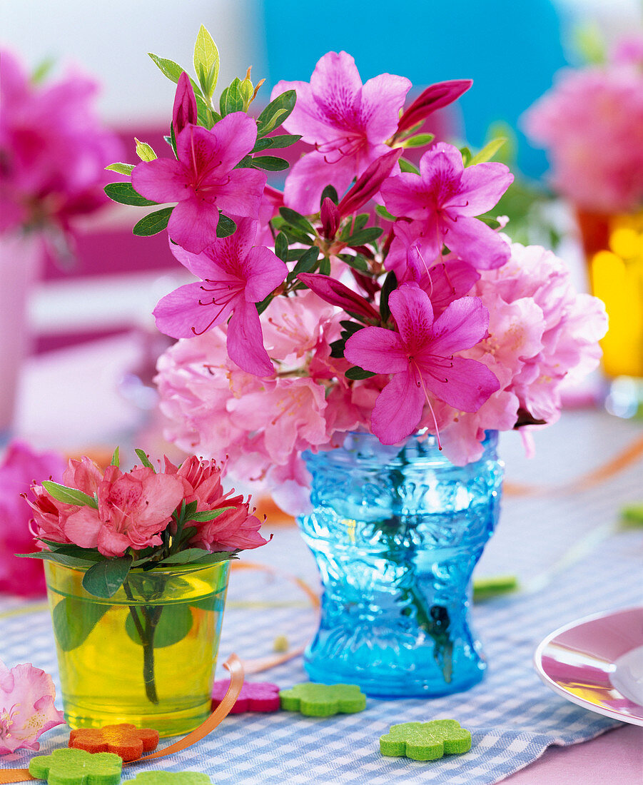 Rhododendron and lily of the valley as decoration