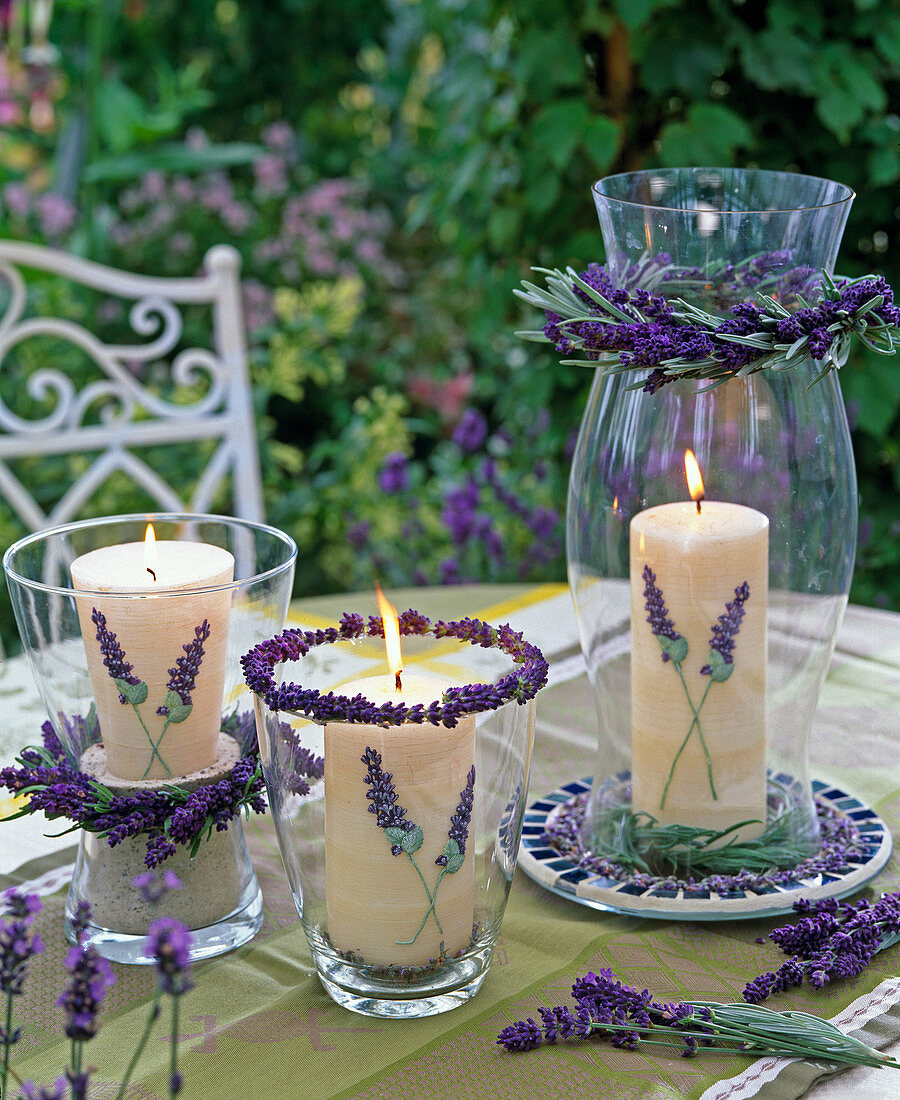 Glass with lavender border
