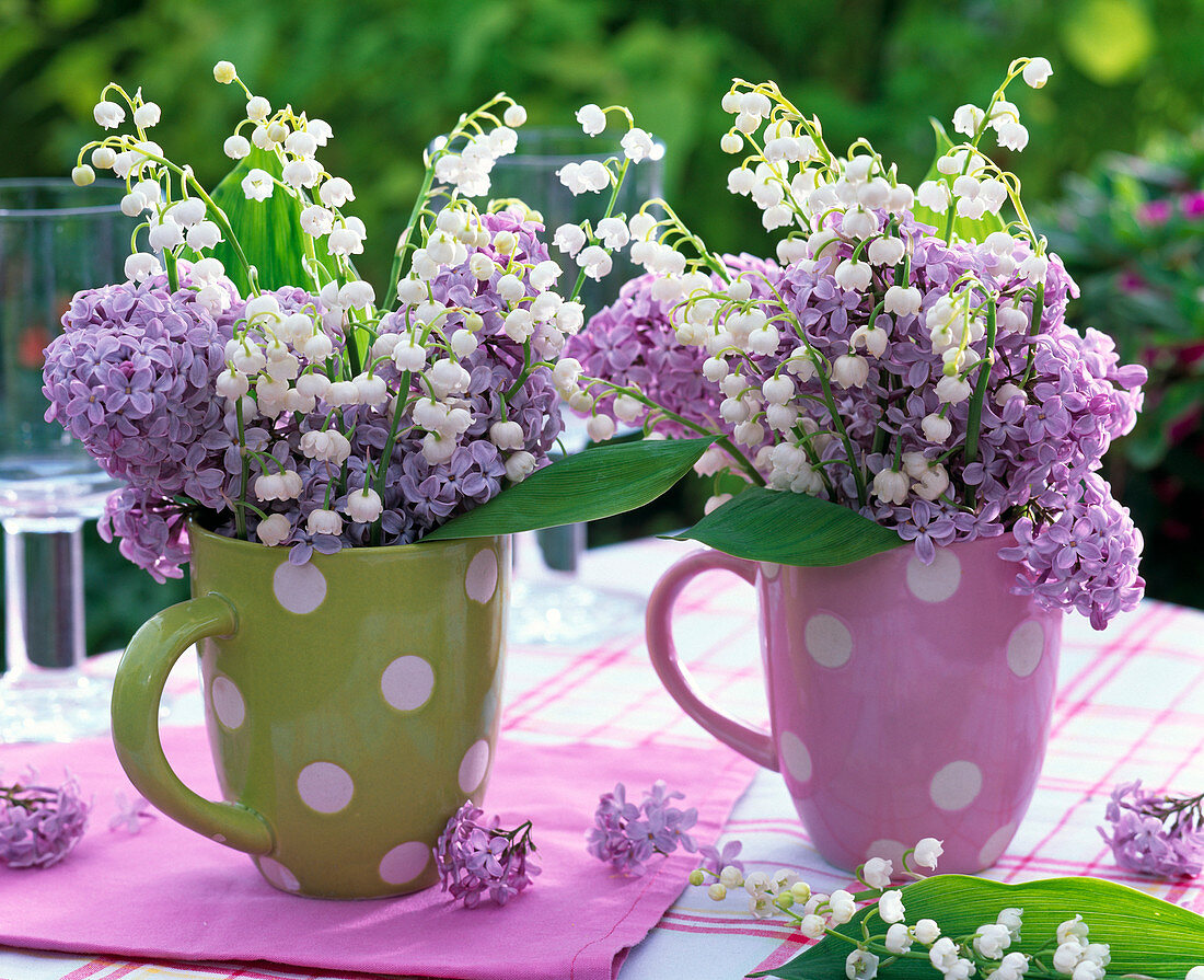 Syringa (lilac) and Convallaria (lily of the valley) bouquet