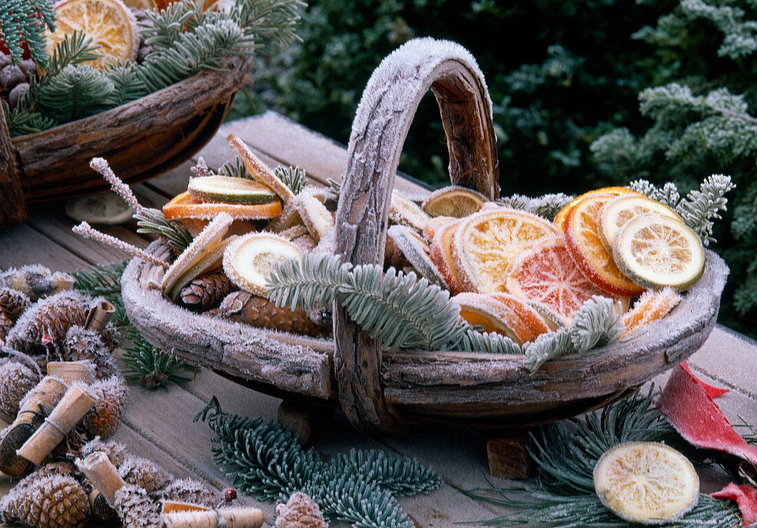 Basket of dried citrus slices