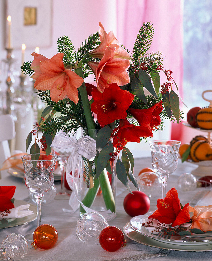 Amaryllis table decoration