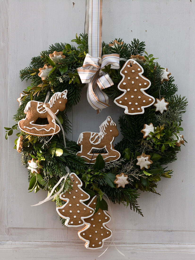Christmas door wreath from Abies (fir)