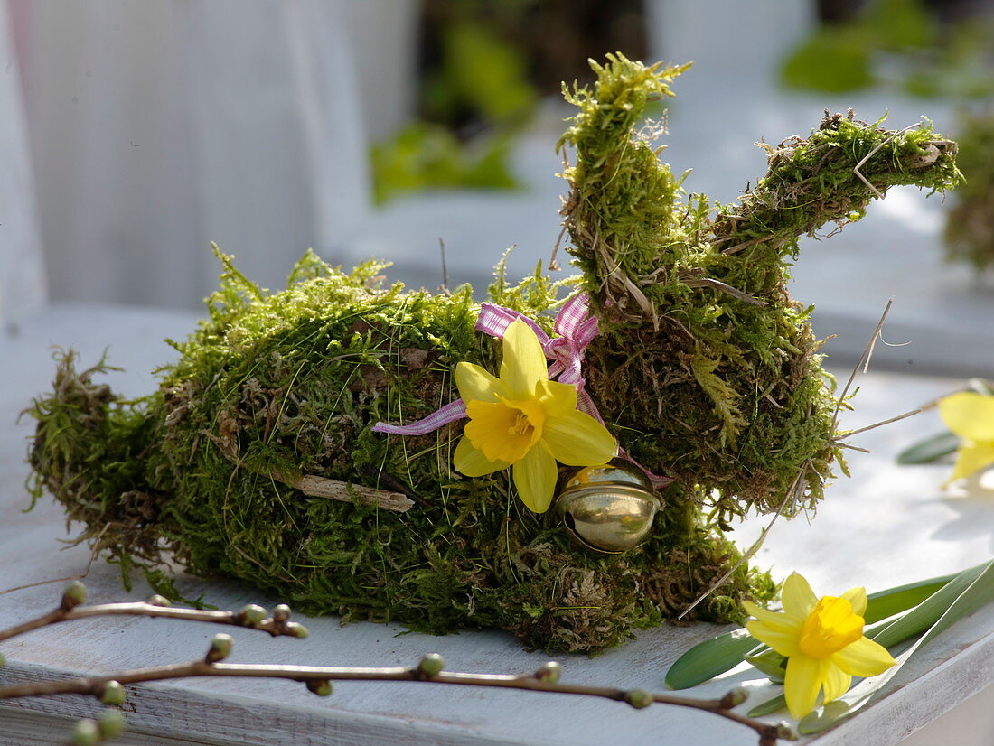 Easter bunny made of moss