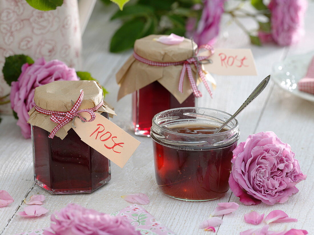 Rosengelee als selbstgemachtes Geschenk