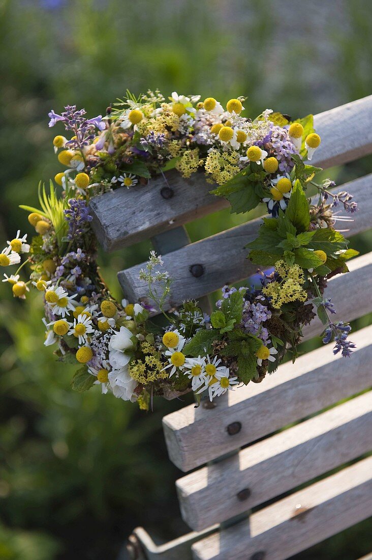 Small herbal flowers wreath