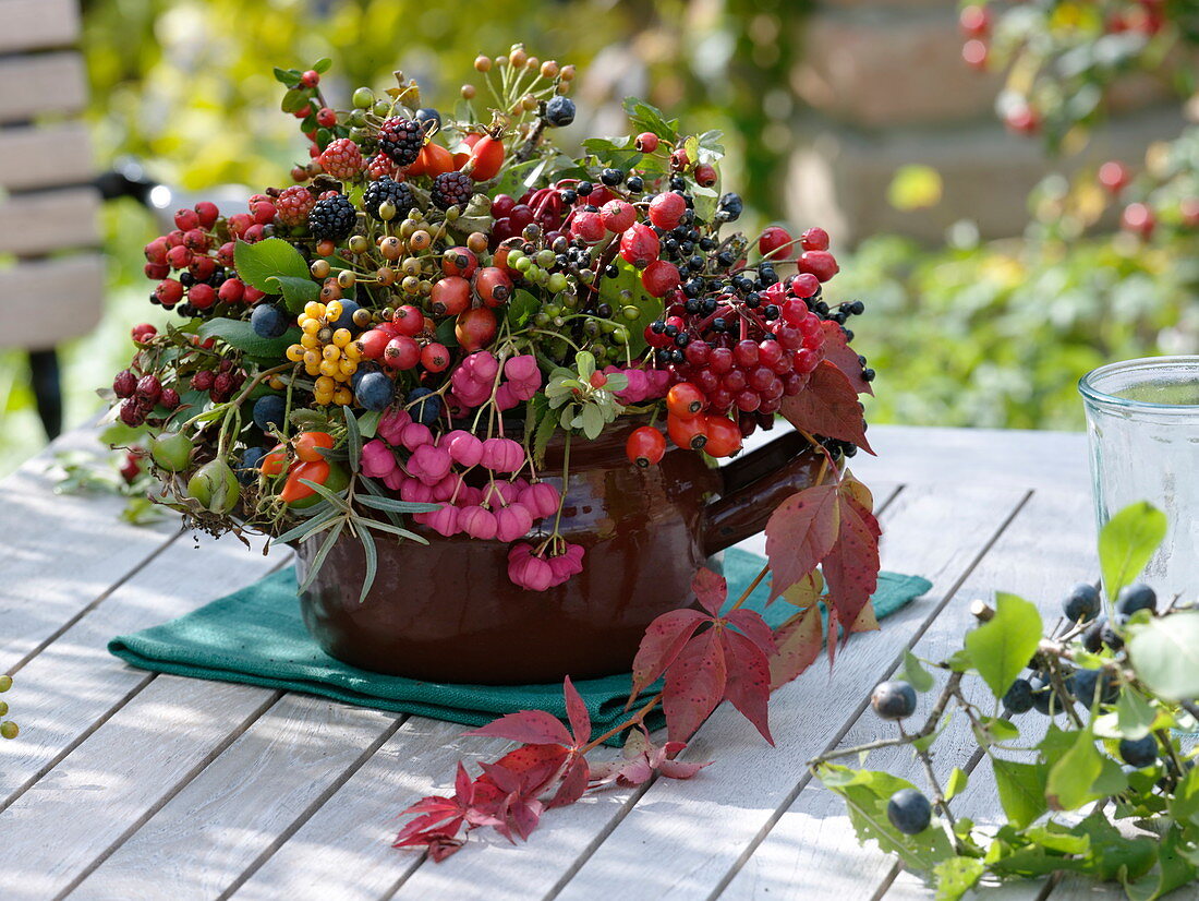 Wild fruits autumn bouquet