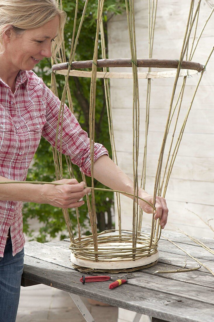 Make yourself wicker basket for climbing plants