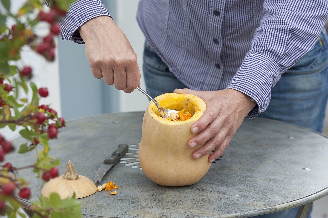 Use butternut squash as a vase and plant pot