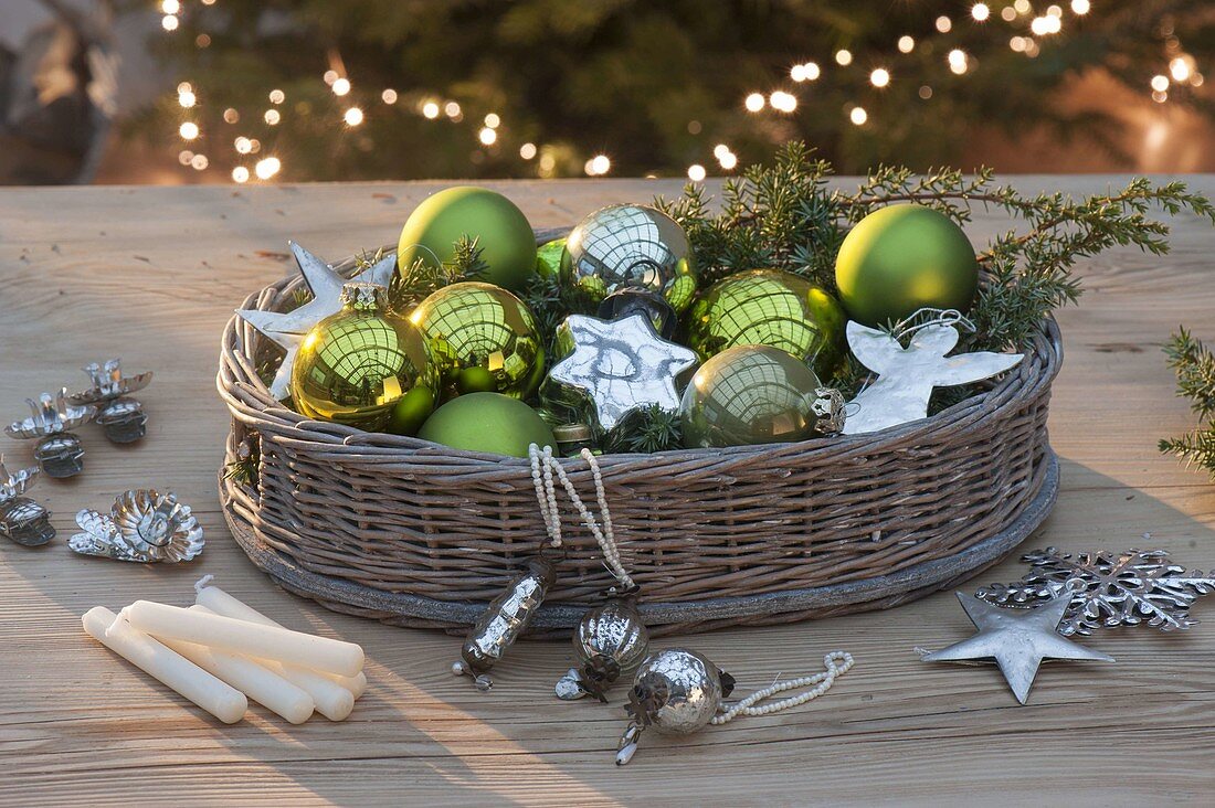 Grün - silberner Weihnachtsbaum