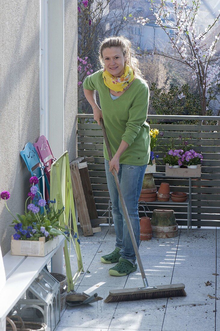 Balkon durch die Jahreszeiten