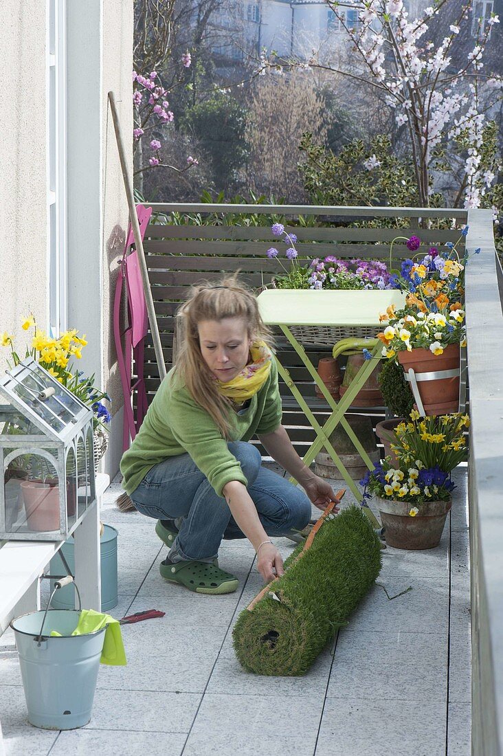 Balkon durch die Jahreszeiten