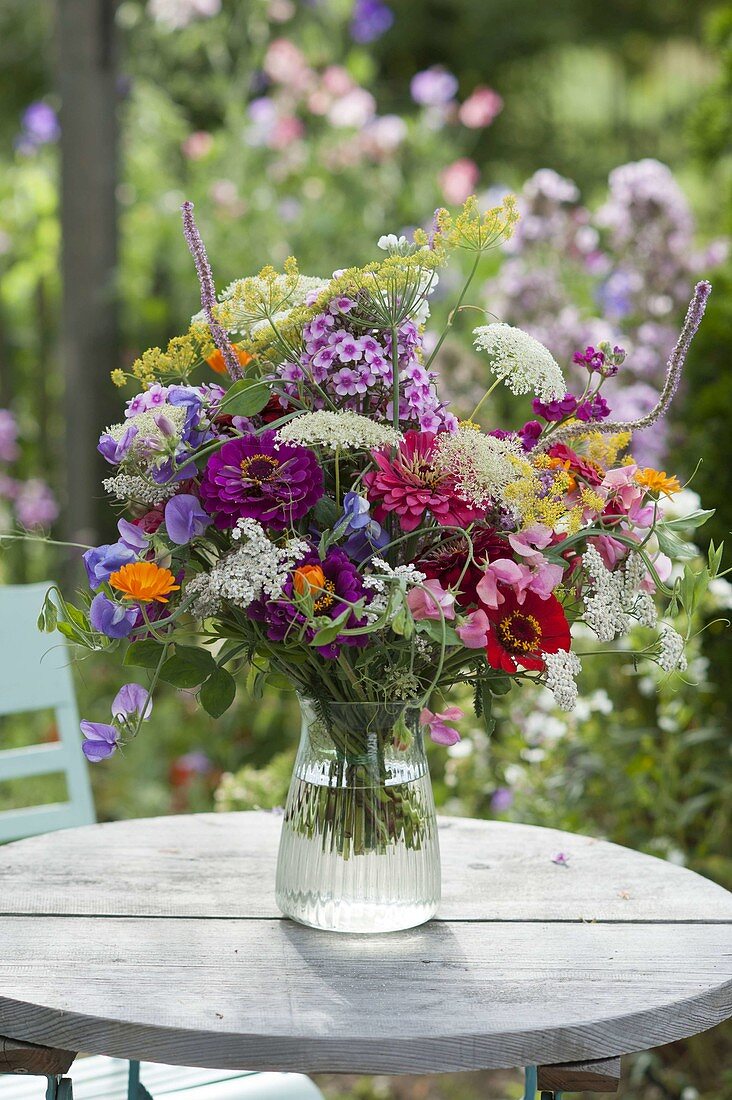 Colorful summer bouquet from the farmer garden
