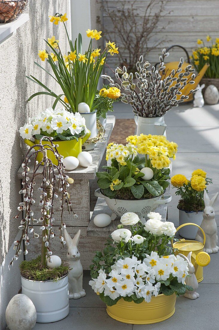 Easter in yellow-white on the terrace