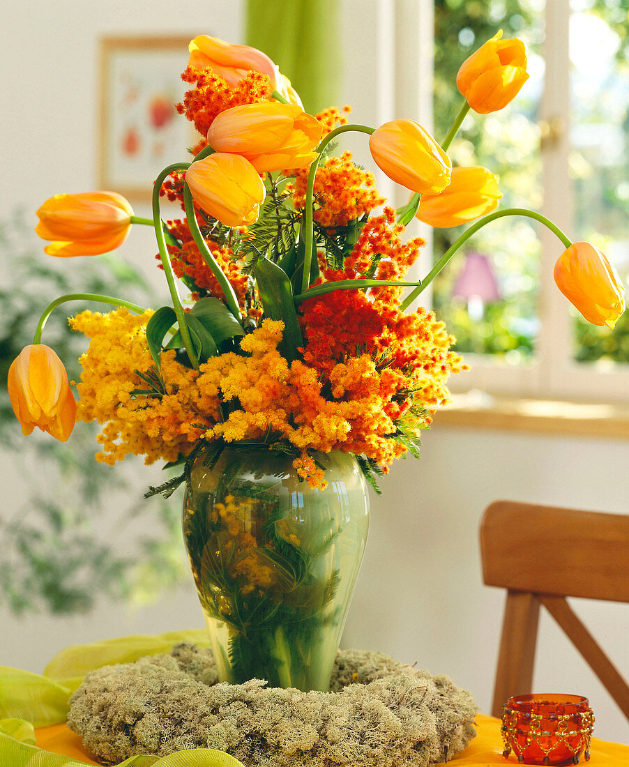 Orange French tulips bouquet